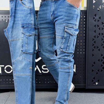 Men's Denim Cargo Pant (Acid Pocket) Top