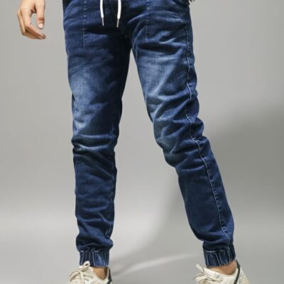 Men's Denim Joggers Pant (Deep Ash Blue)