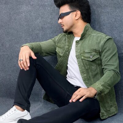 Men's Denim Jacket (Olive)