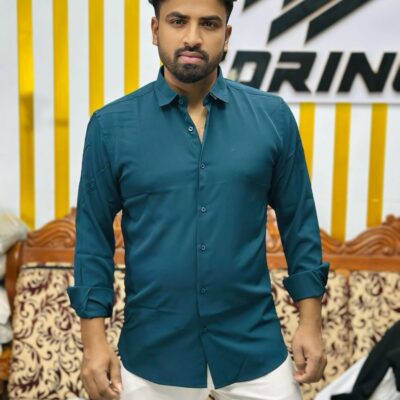 Chinese Soft Strech Shirt(Pertol Blue)