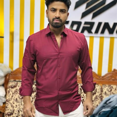 Chinese Soft Strech Shirt(Maroon)